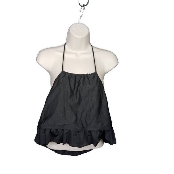 Shein 2XL Black Peplum Tankini Swimming Suit Bikini Top Black Bathing Suit Top - Picture 1 of 8